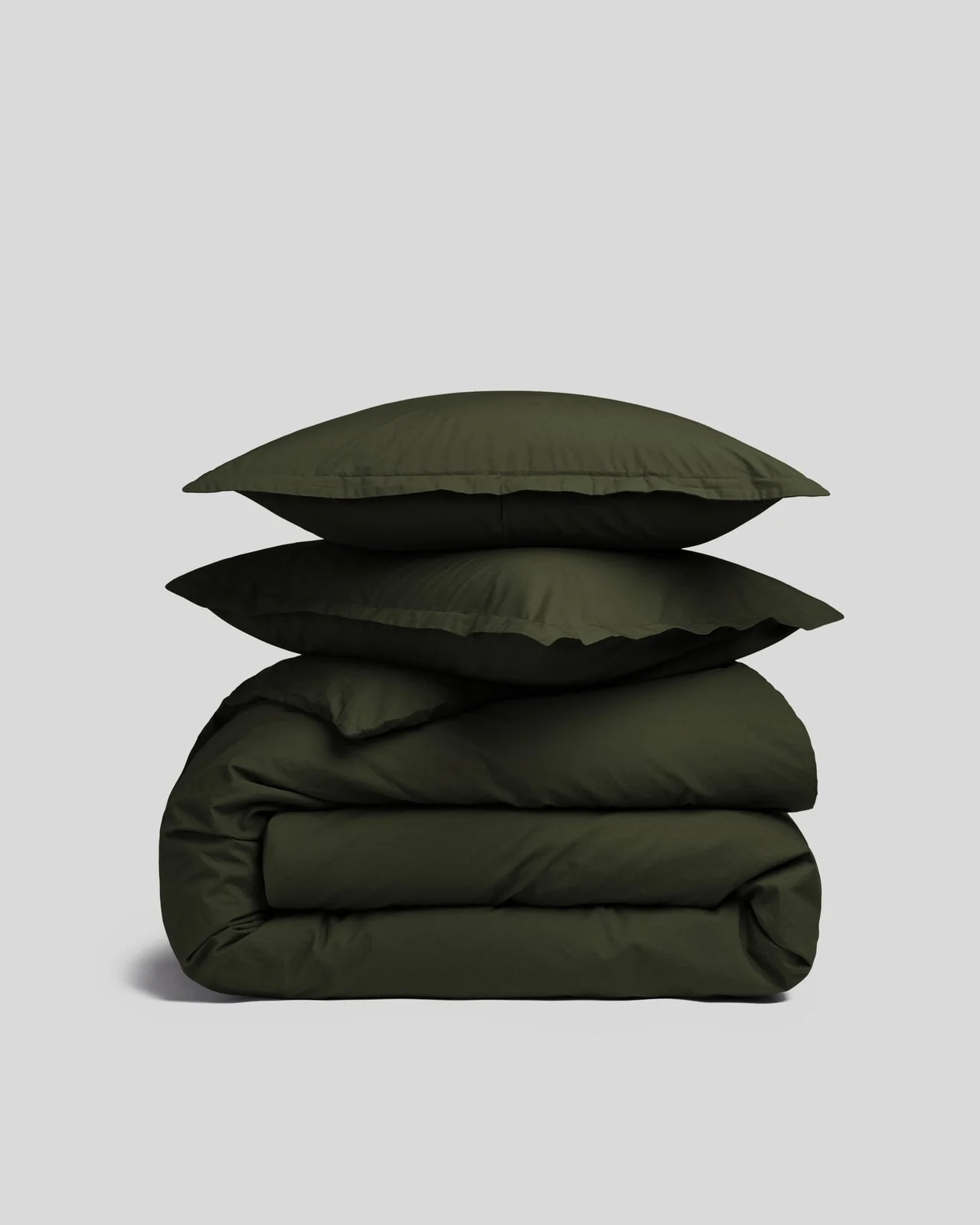Brushed Cotton Duvet Cover Set - Evergreen F/Q