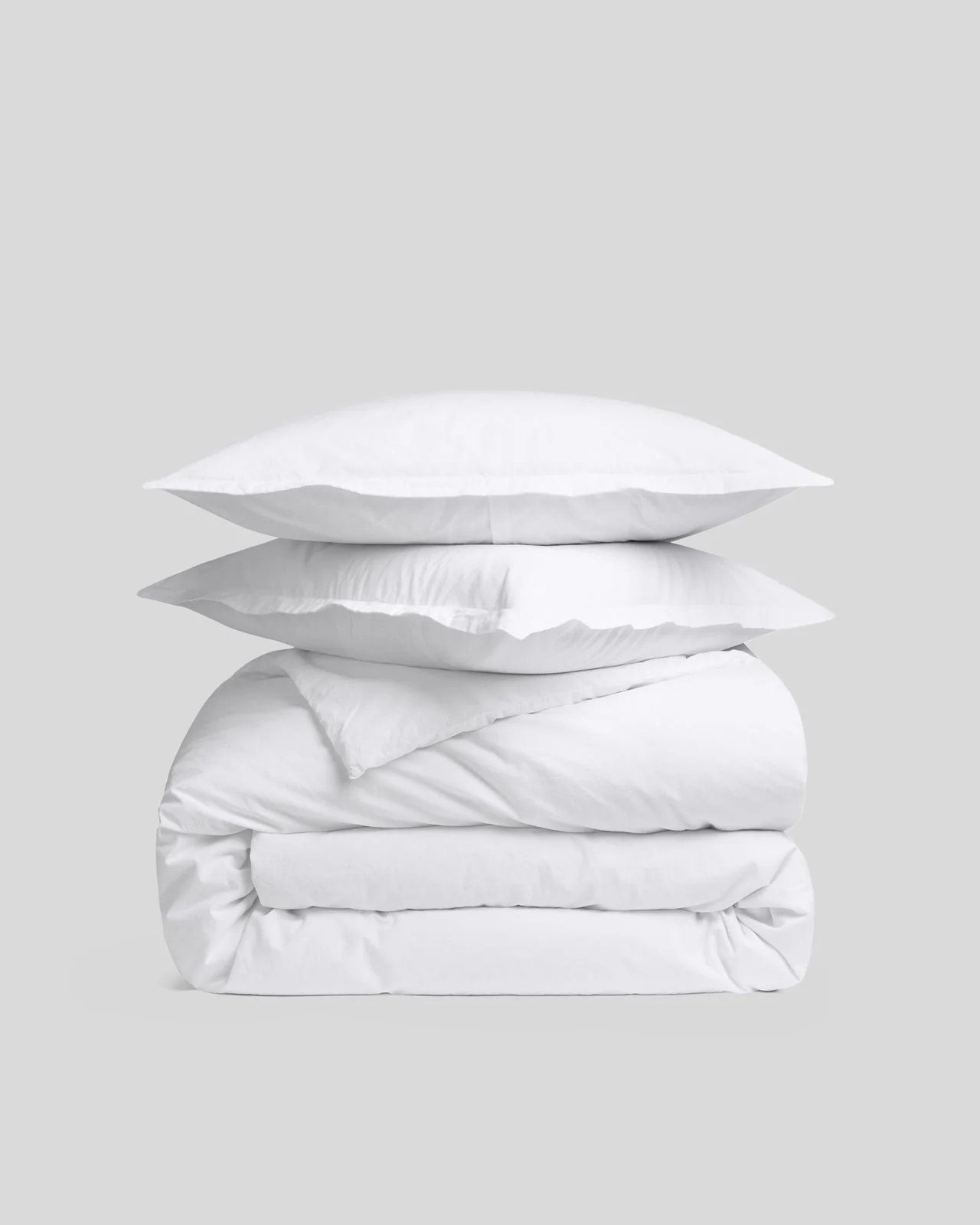 Brushed Cotton Duvet Cover Set - White F/Q