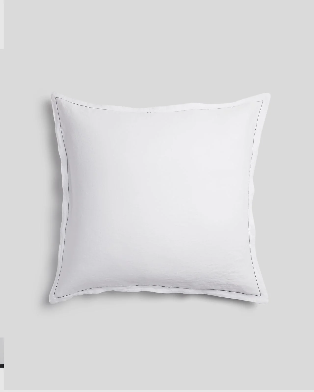 Linen Tencel Euro Sham - FINAL SALE (White with Black)
