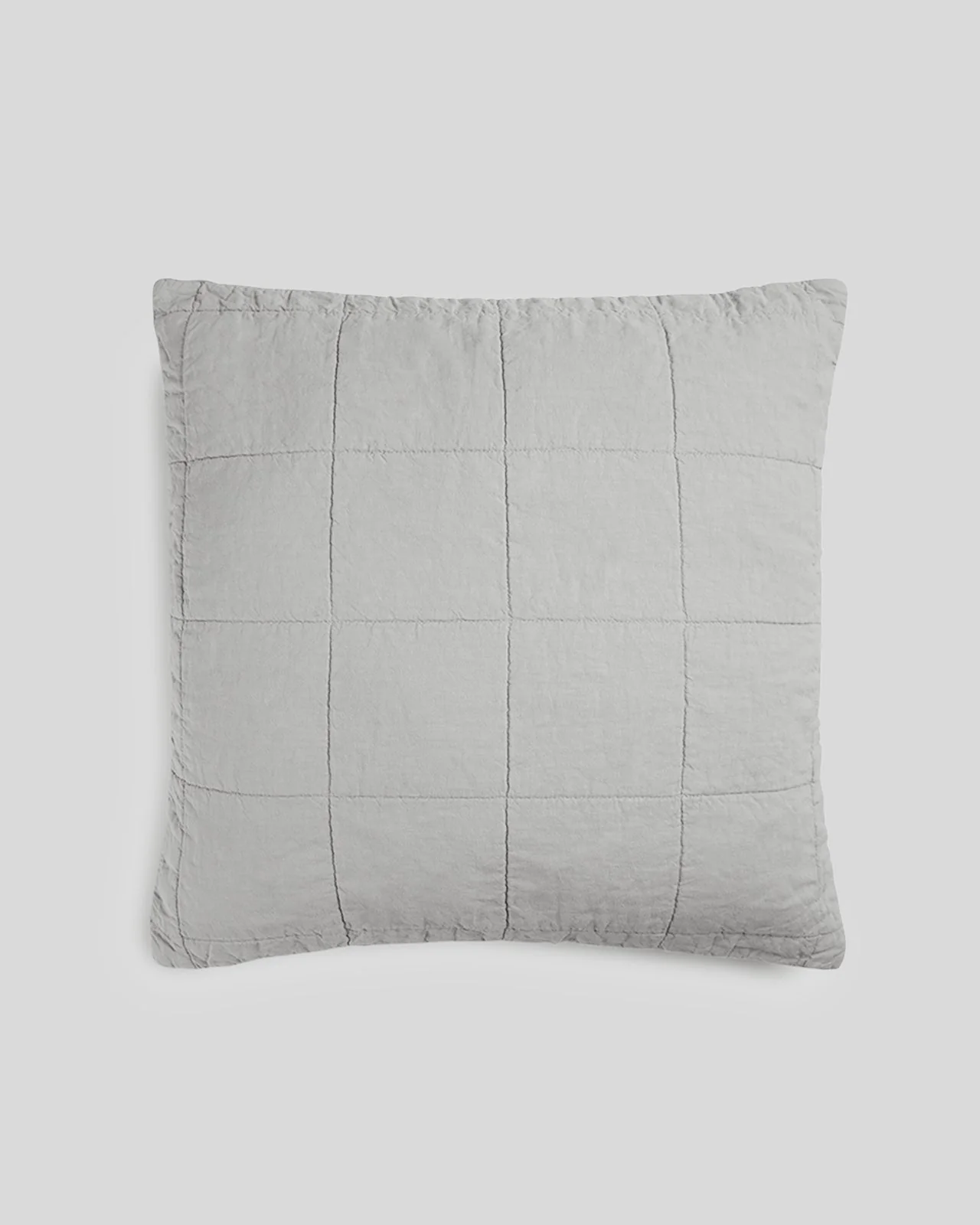Linen Box Quilted Euro Sham - FINAL SALE (Fog)