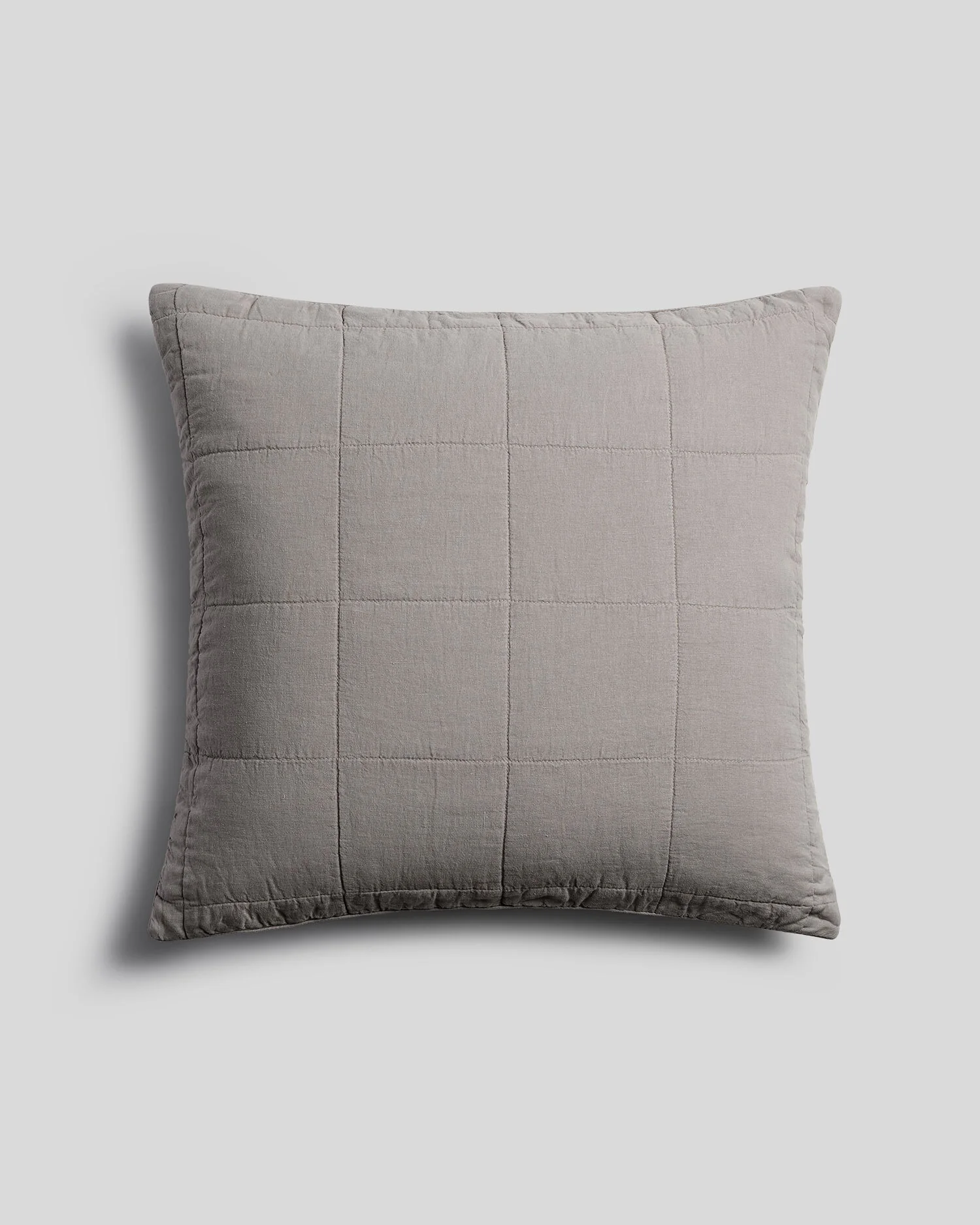Linen Box Quilted Euro Sham (Pebble)