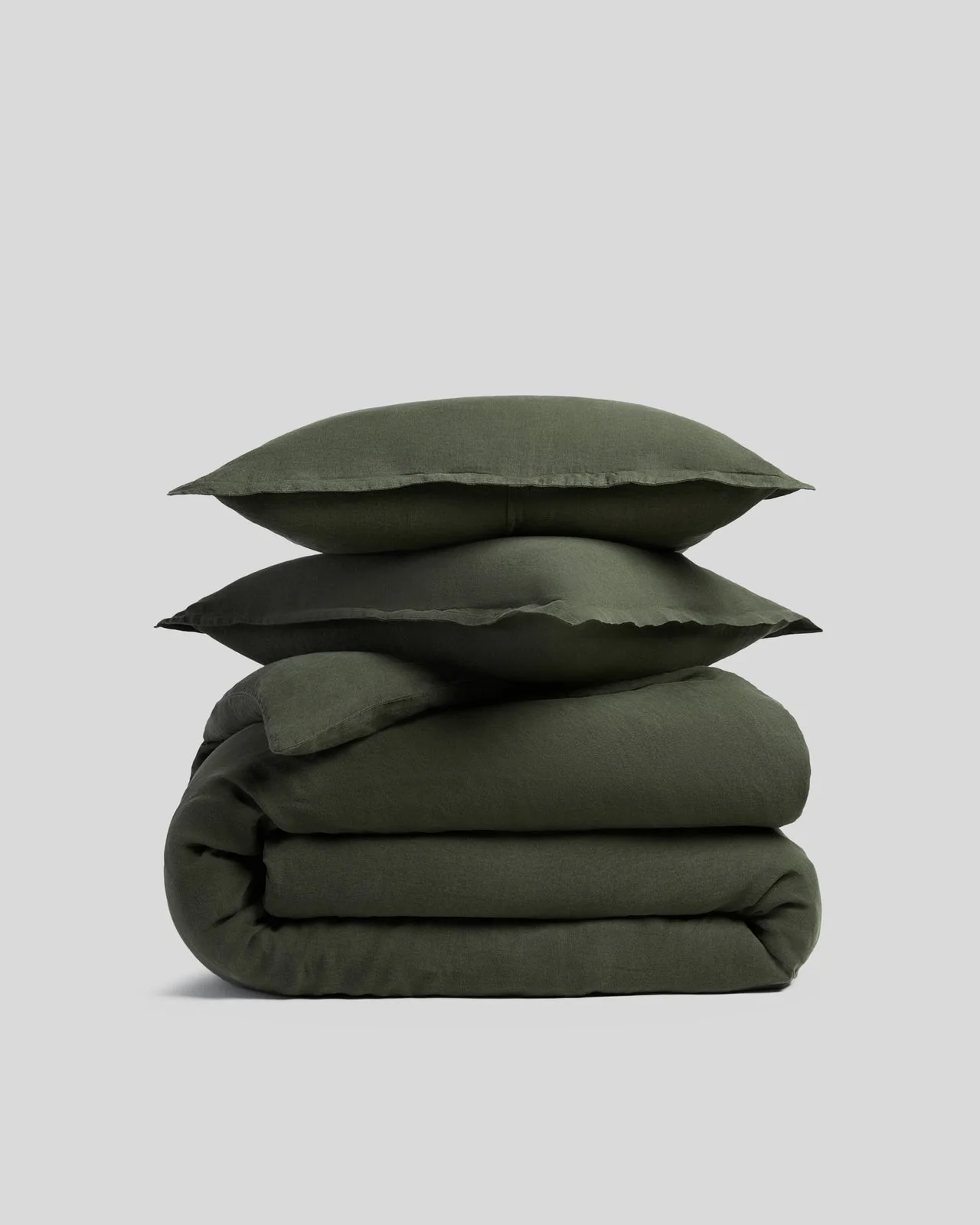 Linen Duvet Cover Set - Evergreen F/Q