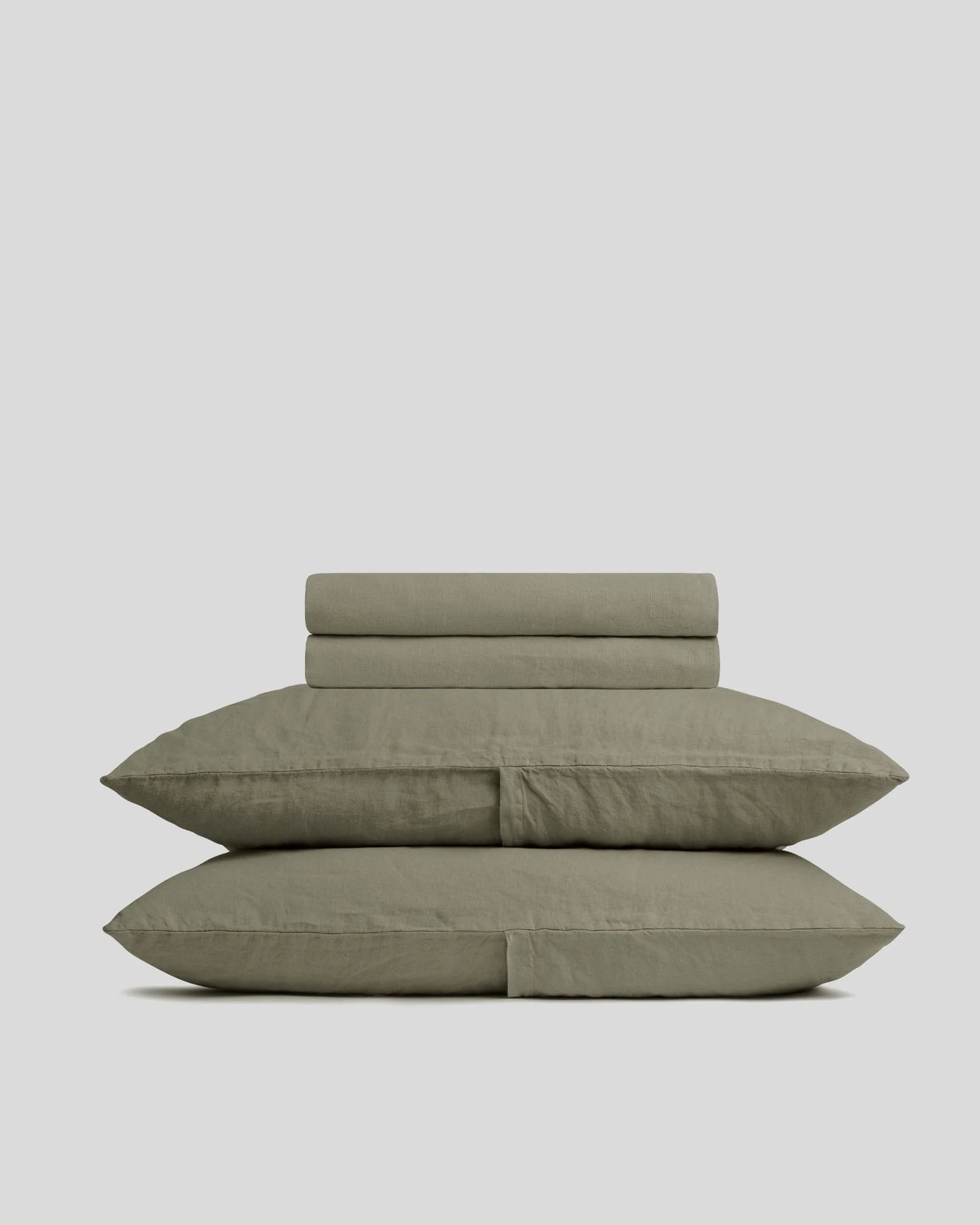 Linen Sheet Set -?Moss F/Q