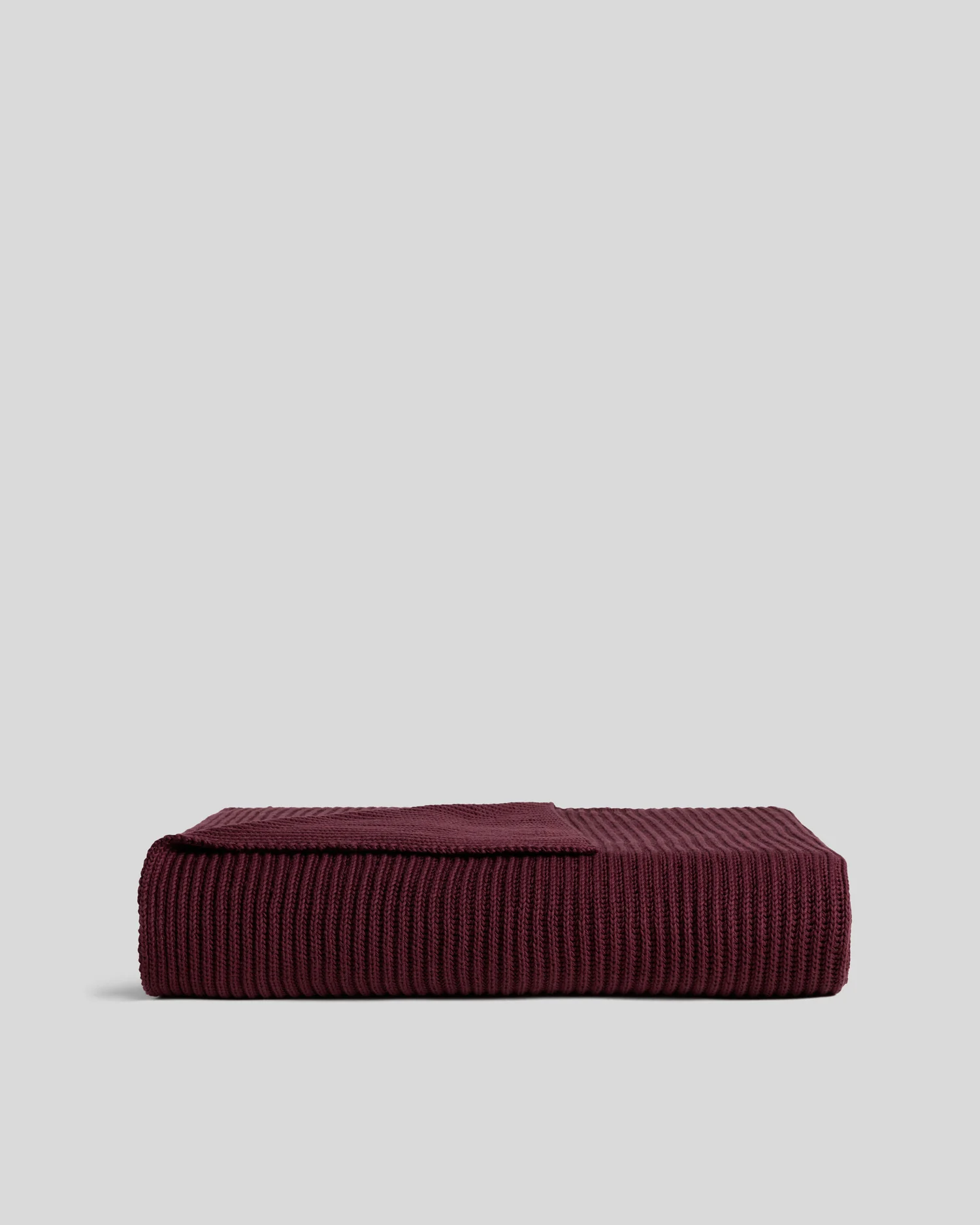 Organic Rib Knit Throw (Garnet)