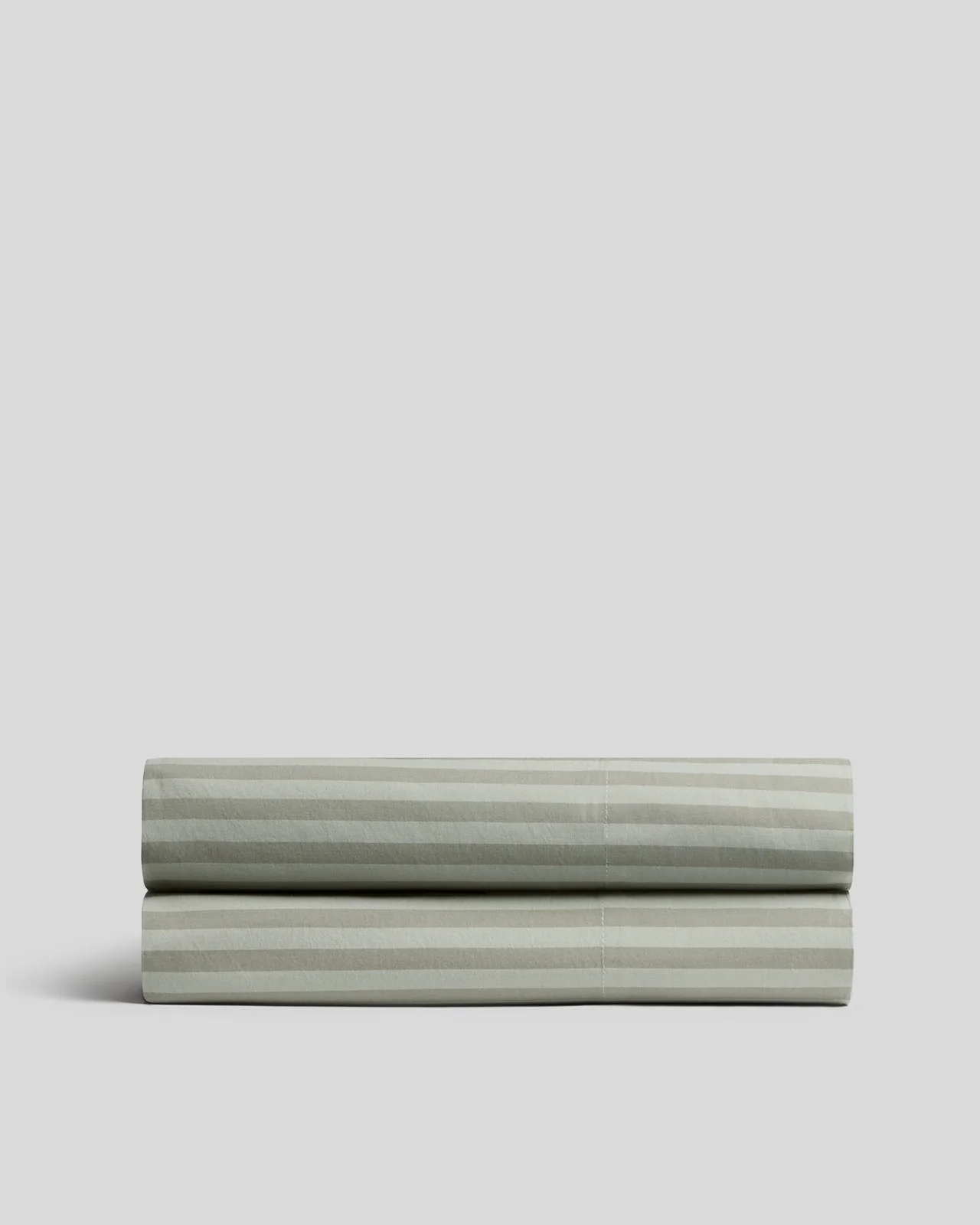 Percale Fitted Sheet (Moss Stripe)