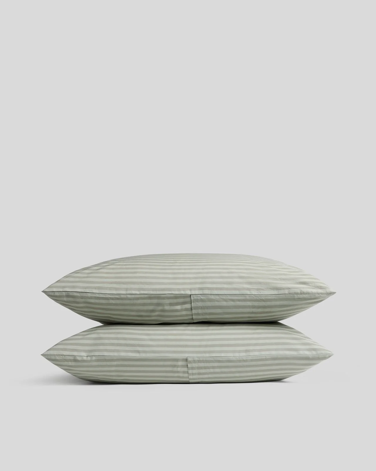 Percale Pillowcase Set (Moss Stripe)